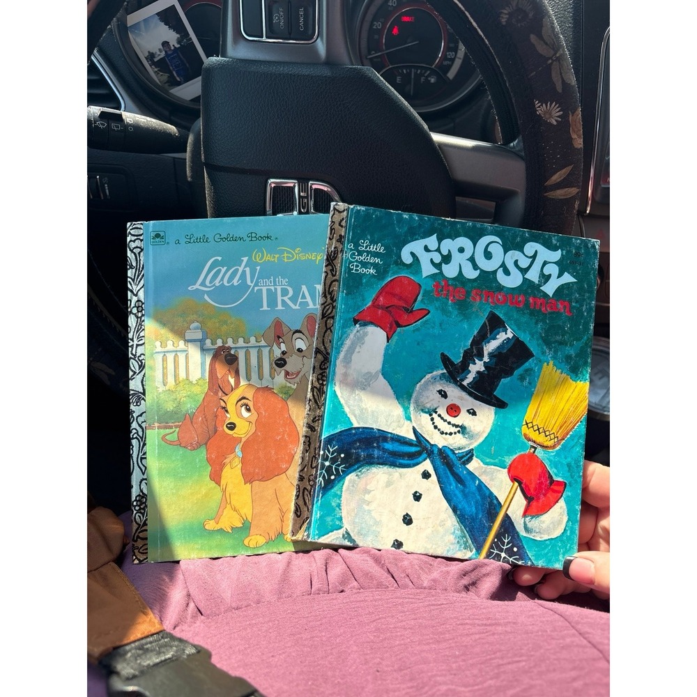 2 Vintage Little Golden Books Lady and the Tramp & Frosty the Snowman Disney